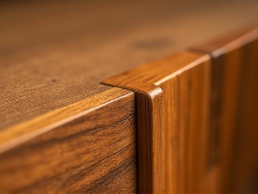 Close-up detailed shot of high-quality wood grain and joinery on a Gulf Craft furniture piece