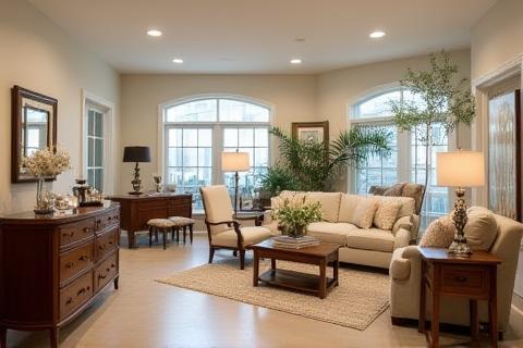 Well-lit Gulf Craft Furnishings retail showroom